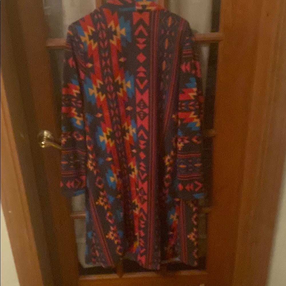 Colorful Geometric Patterned Women's Coat - Picture 3 of 6